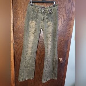 Jeans Flared Low Waist Boot cut Cotton Size 11